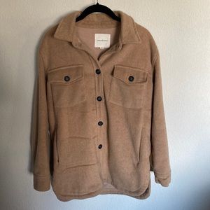 Thread & Supply Camel Shirt Jacket, Size Small.